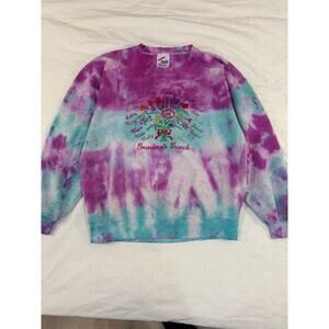 VTG Grannycore Eclectic Grandma Tie Dyed Jerzees Sweatshirt Size Large
